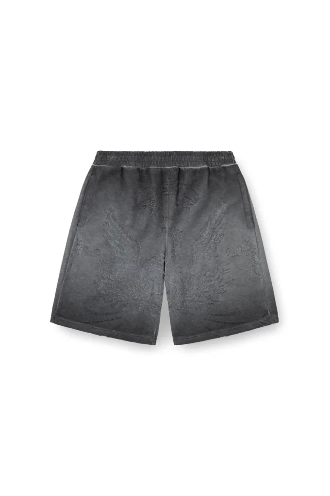 p-crowde Pantaloni scurți din tricou cu imprimeu phoenix devoré