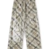 p-erqueen Pantaloni cu paiete și model în carouri p-erqueen Pantaloni cu paiete și model în carouri