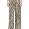 p-erqueen Pantaloni cu paiete și model în carouri p-erqueen Pantaloni cu paiete și model în carouri