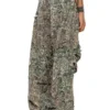 p-hokney Pantaloni camuflaj cu finisaj distrus p-hokney Pantaloni camuflaj cu finisaj distrus
