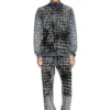 p-labis Pantaloni elastici din devoré cu model houndstooth p-labis Pantaloni elastici din devoré cu model houndstooth
