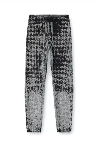 p-labis Pantaloni elastici din devoré cu model houndstooth p-labis Pantaloni elastici din devoré cu model houndstooth