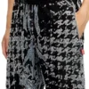 p-labis Pantaloni elastici din devoré cu model houndstooth p-labis Pantaloni elastici din devoré cu model houndstooth