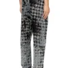 p-labis Pantaloni elastici din devoré cu model houndstooth p-labis Pantaloni elastici din devoré cu model houndstooth
