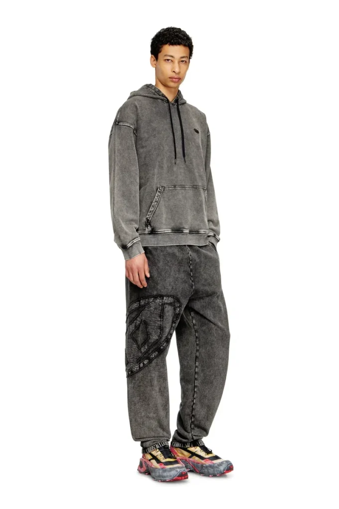 p-marky-den Pantaloni de trening din bumbac organic cu patch oval D p-marky-den Pantaloni de trening din bumbac organic cu patch oval D