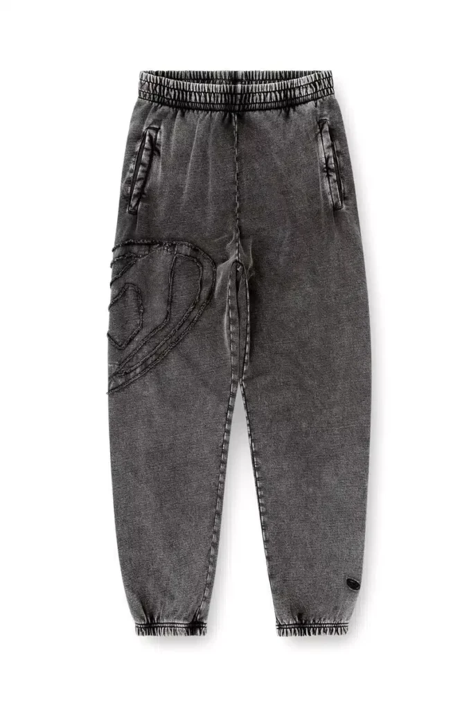 p-marky-den Pantaloni de trening din bumbac organic cu patch oval D p-marky-den Pantaloni de trening din bumbac organic cu patch oval D