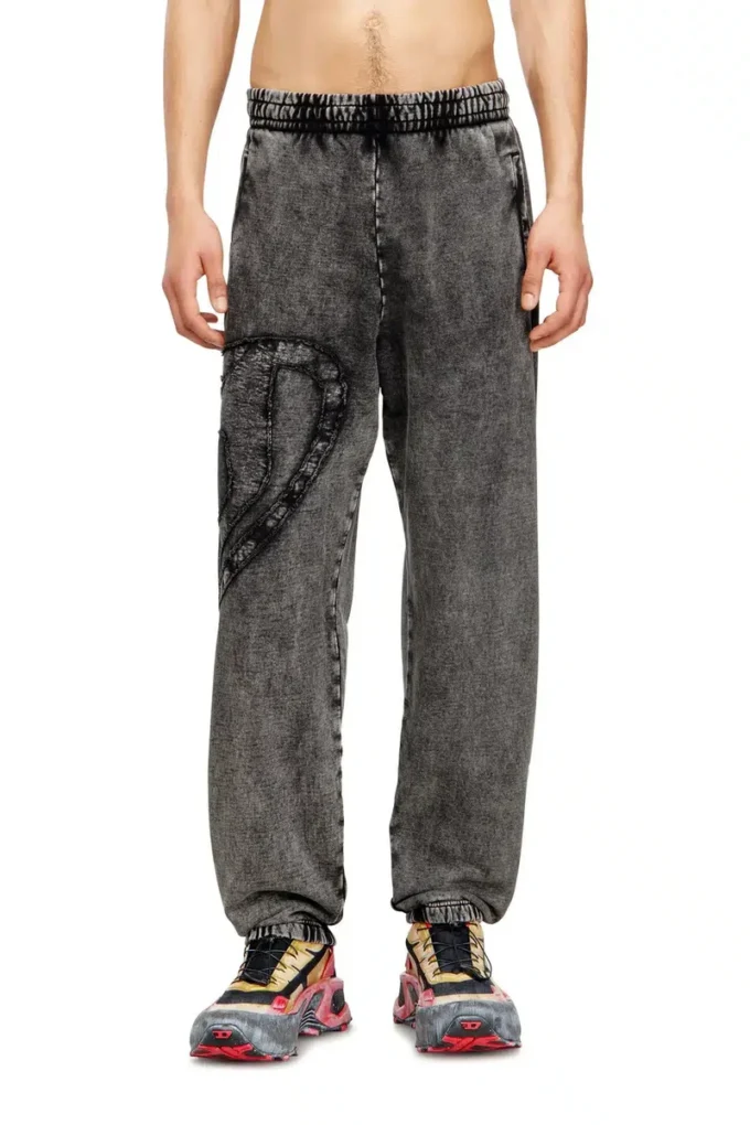 p-marky-den Pantaloni de trening din bumbac organic cu patch oval D p-marky-den Pantaloni de trening din bumbac organic cu patch oval D