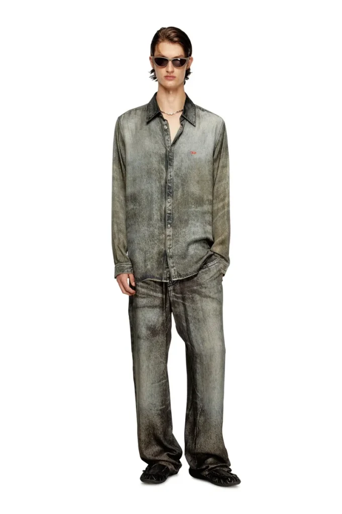 p-theck-lkct Pantaloni elastici din viscoză cu aspect denim p-theck-lkct Pantaloni elastici din viscoză cu aspect denim