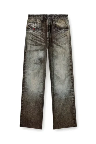 p-theck-lkct Pantaloni elastici din viscoză cu aspect denim