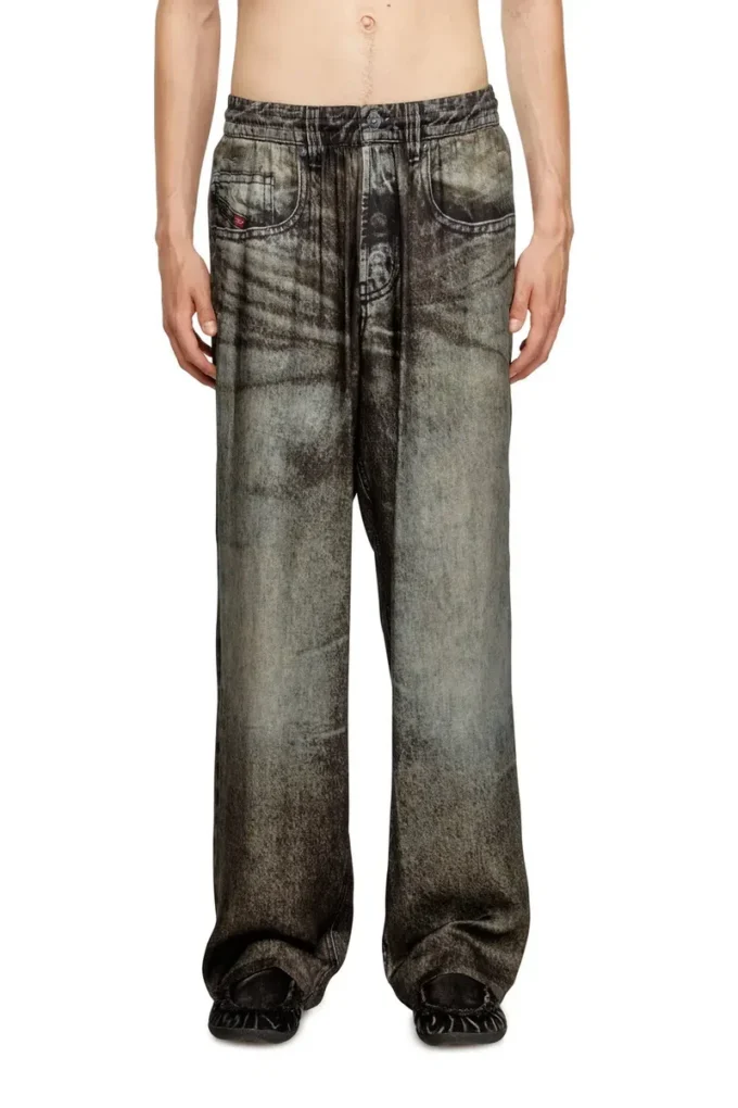 p-theck-lkct Pantaloni elastici din viscoză cu aspect denim p-theck-lkct Pantaloni elastici din viscoză cu aspect denim