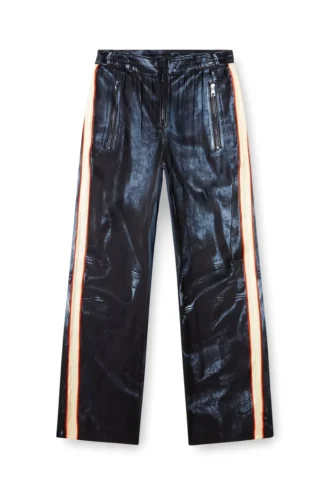 p-thecks-nman Pantaloni din viscoză cu imprimeu biker
