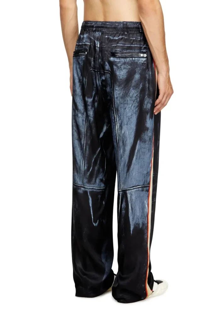 p-thecks-nman Pantaloni din viscoză cu imprimeu biker p-thecks-nman Pantaloni din viscoză cu imprimeu biker