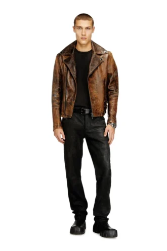 p-vyll-dmbi Pantaloni din piele cu croi jeans