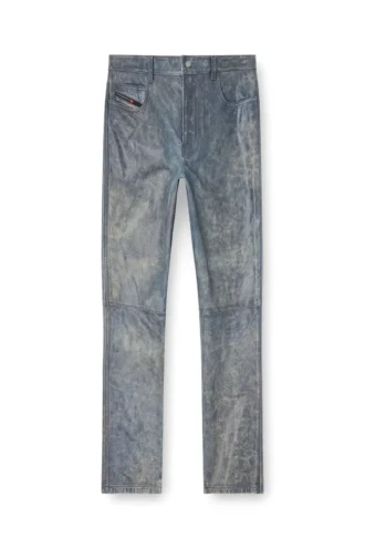 p-vyll-qmbw Pantaloni din piele cu croi jeans