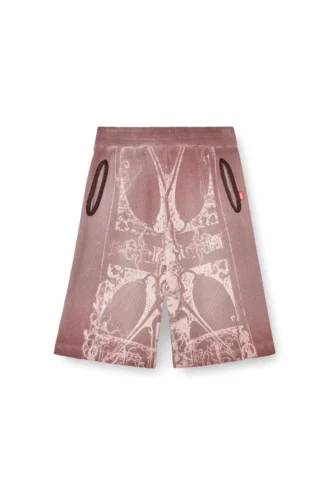 p-warky-short Pantaloni scurți tip waffle cu imprimeu medieval p-warky-short Pantaloni scurți tip waffle cu imprimeu medieval