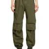 Pantaloni cargo din bumbac cu cusături în P și benzi laterale Pantaloni cargo din bumbac cu cusături în P și benzi laterale