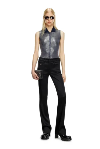 pantaloni cu 5 buzunare din satin elastic