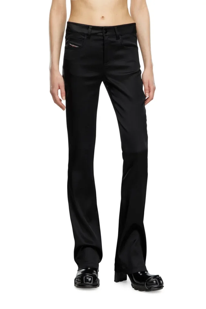 pantaloni cu 5 buzunare din satin elastic pantaloni cu 5 buzunare din satin elastic