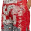 Pantaloni scurți cu logo p-eel din jersey distrus Pantaloni scurți cu logo p-eel din jersey distrus
