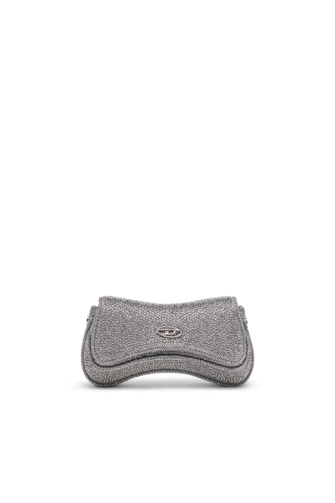 play crossbody xs Geantă crossbody Play-Mini din Lurex cristal