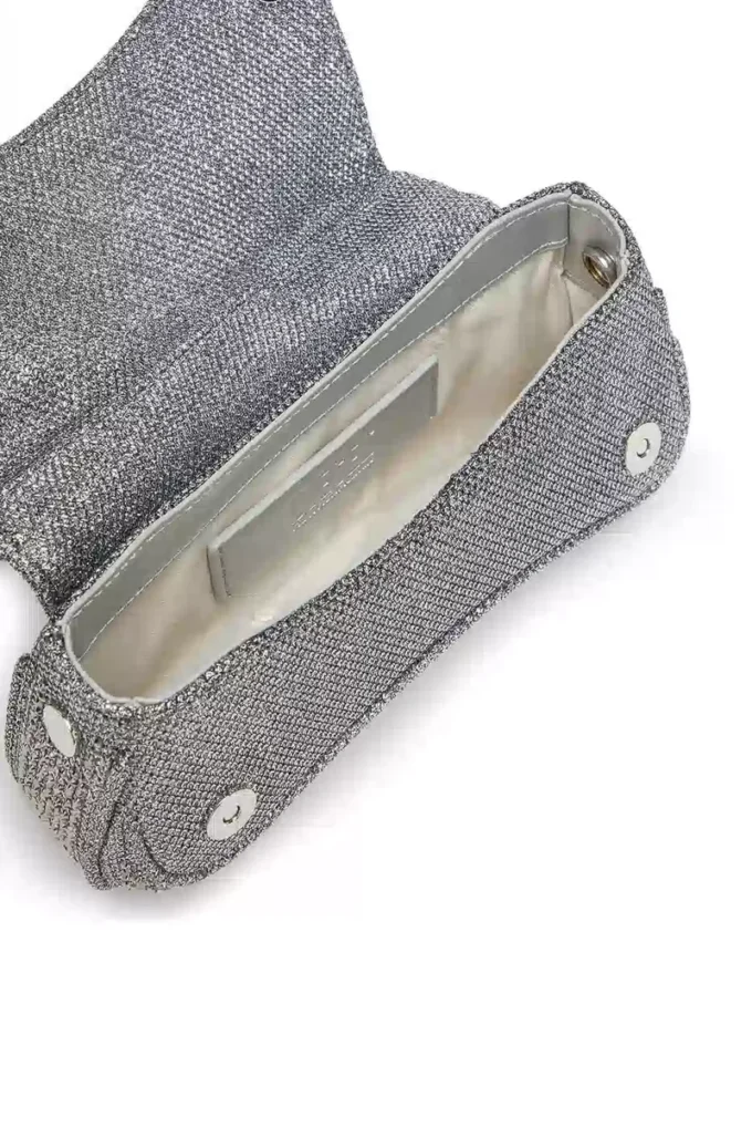 play crossbody xs Geantă crossbody Play-Mini din Lurex cristal
