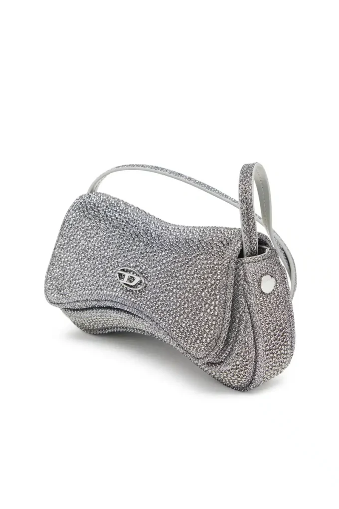 play crossbody xs Geantă crossbody Play-Mini din Lurex cristal