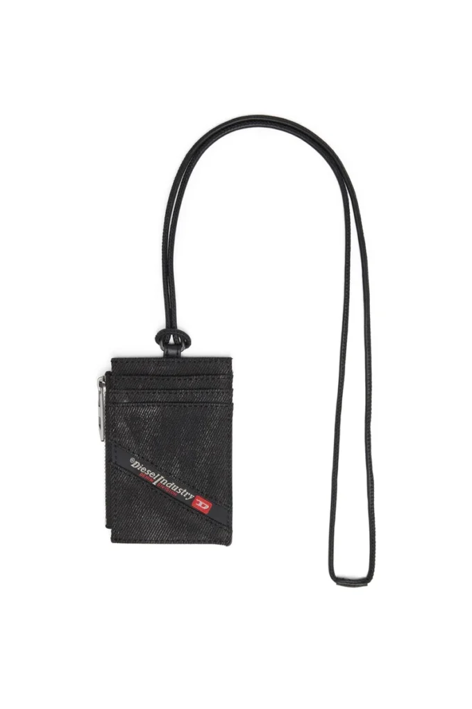 portbadge multi-pkts Portbadge din denim cu detalii din piele portbadge multi-pkts Portbadge din denim cu detalii din piele