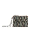 Portcard cu lanț Portcard din denim matlasat cu model argyle Portcard cu lanț Portcard din denim matlasat cu model argyle
