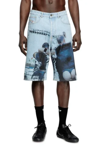 pr-d-rixford-s Pantaloni scurți din denim cu imprimeu decolorat pr-d-rixford-s Pantaloni scurți din denim cu imprimeu decolorat