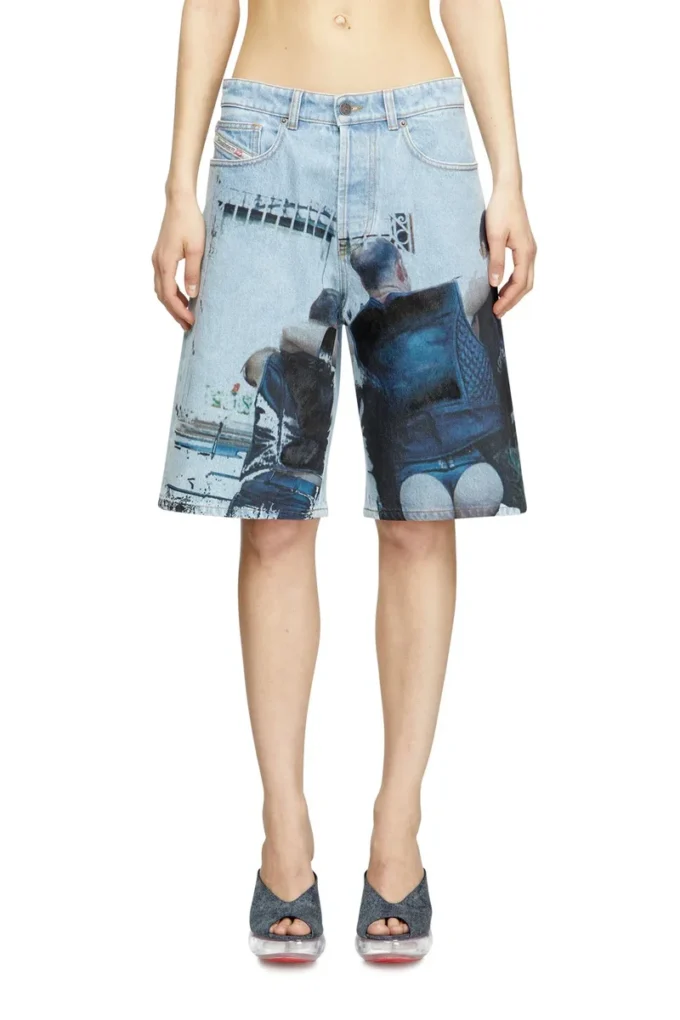 pr-d-rixford-s Pantaloni scurți din denim cu imprimeu decolorat pr-d-rixford-s Pantaloni scurți din denim cu imprimeu decolorat