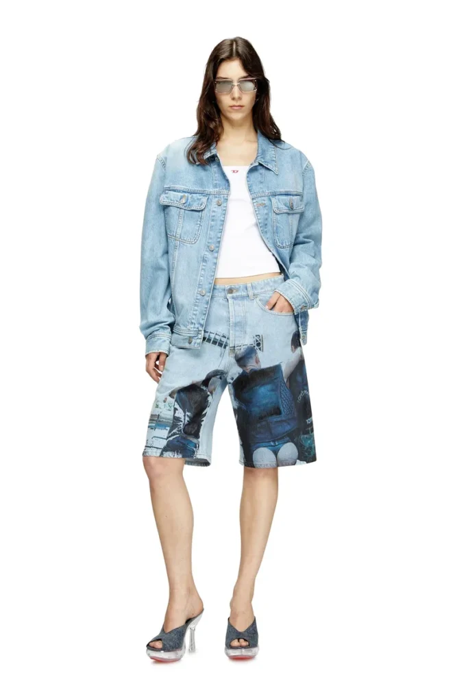pr-d-rixford-s Pantaloni scurți din denim cu imprimeu decolorat pr-d-rixford-s Pantaloni scurți din denim cu imprimeu decolorat
