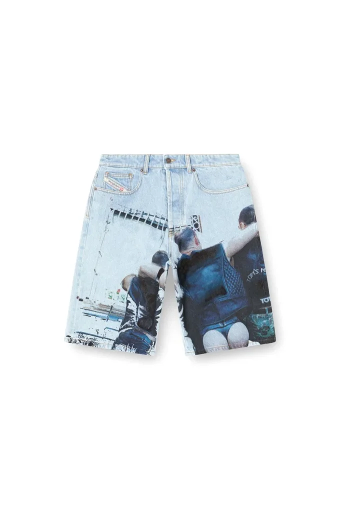 pr-d-rixford-s Pantaloni scurți din denim cu imprimeu decolorat pr-d-rixford-s Pantaloni scurți din denim cu imprimeu decolorat