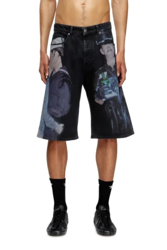 pr-d-rixford-s Pantaloni scurți din denim cu imprimeu multicolor pr-d-rixford-s Pantaloni scurți din denim cu imprimeu multicolor