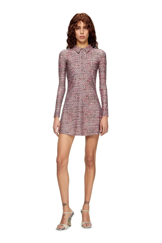 Rochie din lycra d-polyna cu imprimeu bouclé Rochie din lycra d-polyna cu imprimeu bouclé