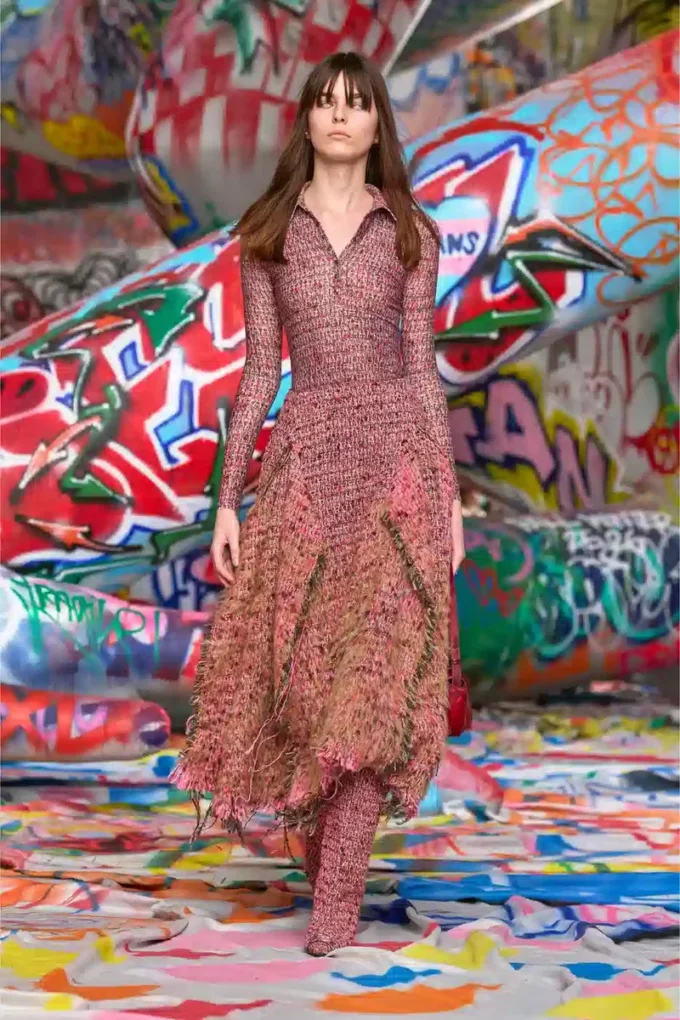 Rochie din lycra d-polyna cu imprimeu bouclé Rochie din lycra d-polyna cu imprimeu bouclé