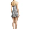 Rochie mini din nailon cu inserție d și imprimeu heraldic Rochie mini din nailon cu inserție d și imprimeu heraldic