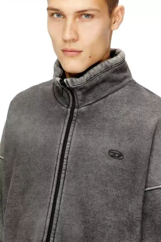 s-batel-v1 Jachetă cu fermoar căptușită cu teddy, cu efect denim s-batel-v1 Jachetă cu fermoar căptușită cu teddy, cu efect denim