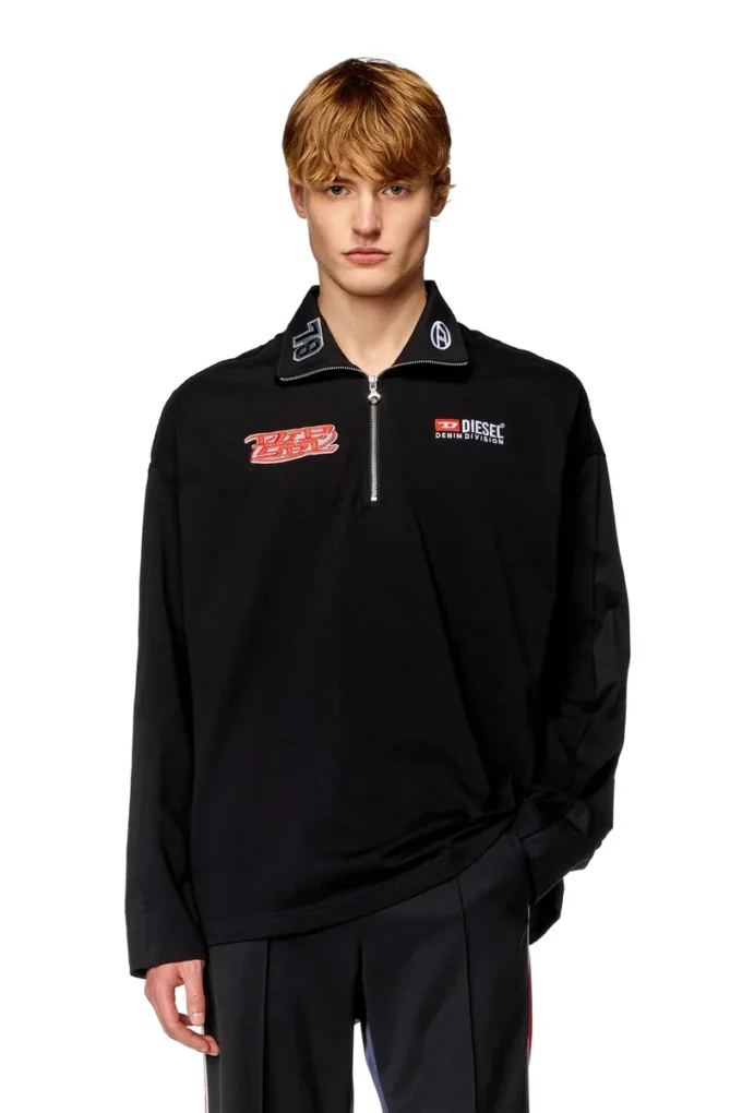 s-gander-r Cămașă cu jumătate de fermoar din jersey și poplin s-gander-r Cămașă cu jumătate de fermoar din jersey și poplin
