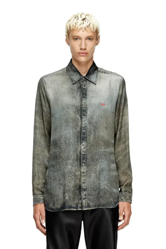 s-simply-lkct Cămașă din viscoză cu aspect denim s-simply-lkct Cămașă din viscoză cu aspect denim