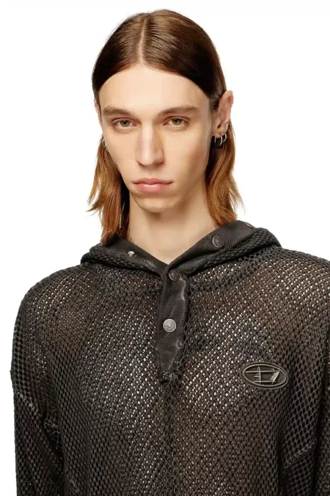 s-thug-fishnet Hanorac cu glugă din plasă și glugă cu închidere completă s-thug-fishnet Hanorac cu glugă din plasă și glugă cu închidere completă