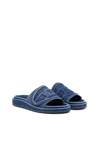 sa-slide d oval Papuci Sa-Slide D-Denim cu curea în relief