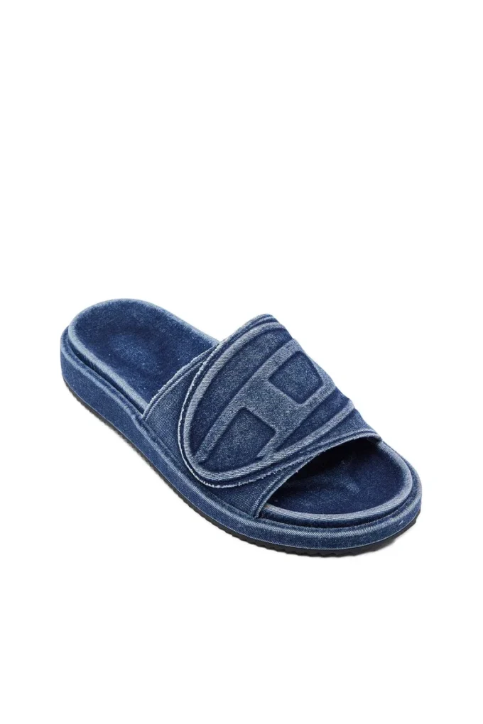 sa-slide d oval Papuci Sa-Slide D-Denim cu curea în relief sa-slide d oval Papuci Sa-Slide D-Denim cu curea în relief