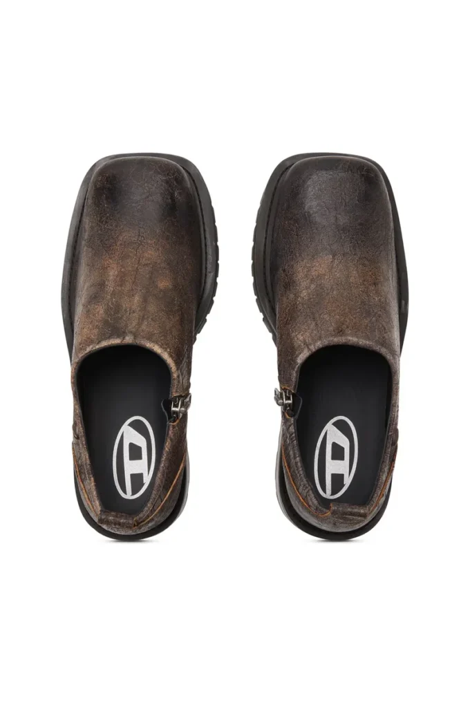 sabot d-texan Pantofi D-Texan-Zipped din piele de căprioară crăpată