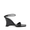 sandale cu platformă d-amber Sandale D-Amber-Wedge din piele cu efect de șopârlă