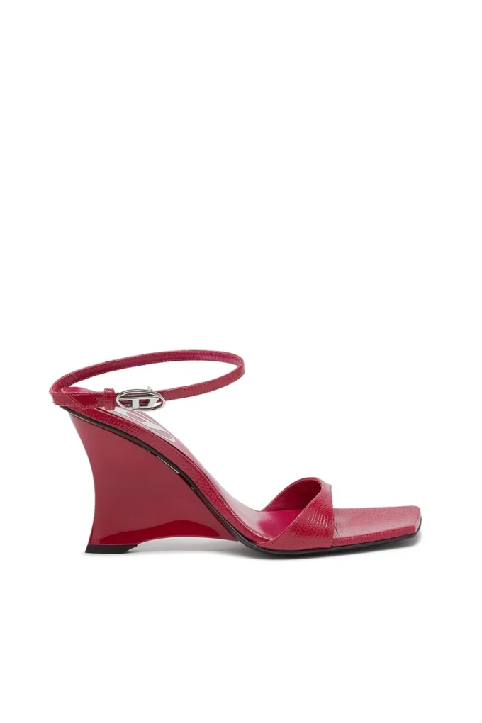 sandale cu platformă d-amber Sandale D-Amber-Wedge din piele cu efect de șopârlă sandale cu platformă d-amber Sandale D-Amber-Wedge din piele cu efect de șopârlă