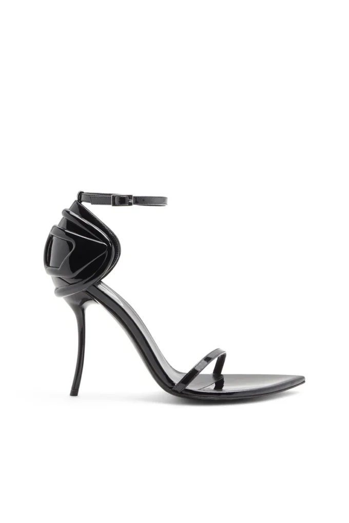 sandale d-ten&half Sandale D-Ten&Half-Stiletto din piele lăcuită și satin