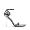 sandale d-ten&half Sandale D-Ten&Half-Stiletto din piele lăcuită și satin