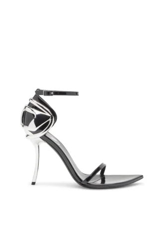 sandale d-ten&half Sandale D-Ten&Half-Stiletto din piele lăcuită și satin sandale d-ten&half Sandale D-Ten&Half-Stiletto din piele lăcuită și satin