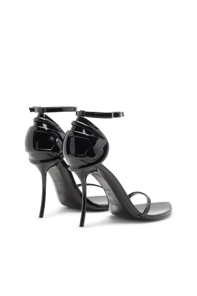 sandale d-ten&half Sandale D-Ten&Half-Stiletto din piele lăcuită și satin