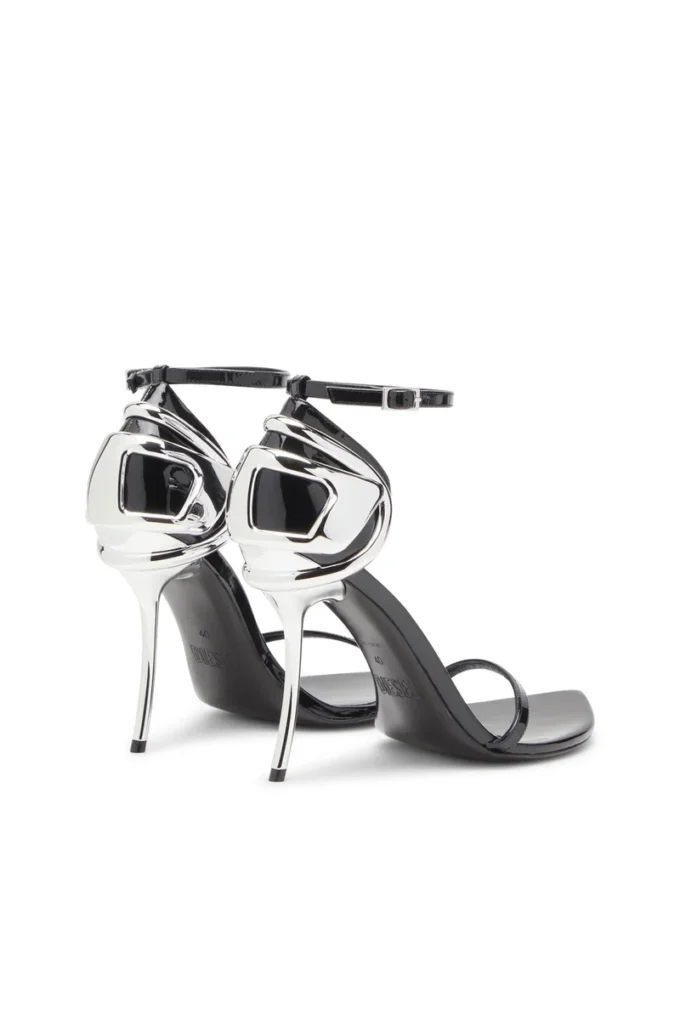 sandale d-ten&half Sandale D-Ten&Half-Stiletto din piele lăcuită și satin